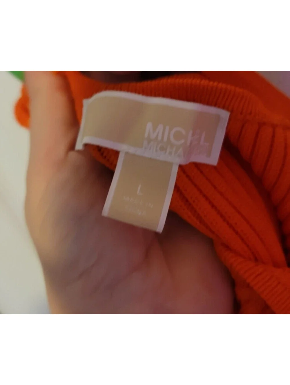 MICHAEL KORS ORANGE RIBBED SWEATER DRESS SIZE LARGE